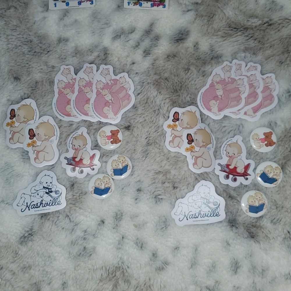 Brandy Melville 10pc baby stickers and pins pack